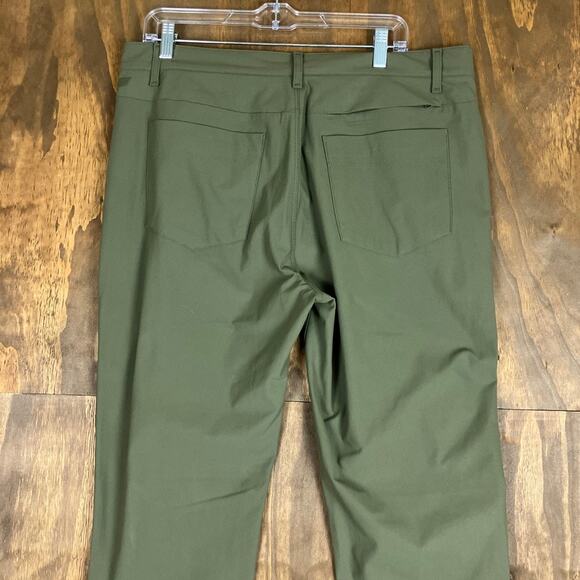 Fabletics Mens Pants Green The Don 5-Pocket Classic Straight Fit 35x32 - Picture 9 of 10